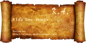 Kléber Anett névjegykártya
